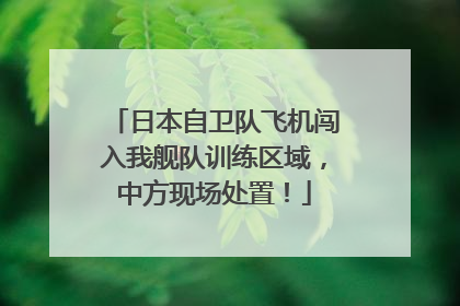 日本自卫队飞机闯入我舰队训练区域，中方现场处置！