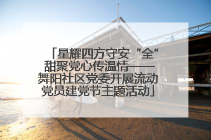 星耀四方守安“全” 甜聚党心传温情——舞阳社区党委开展流动党员建党节主题活动