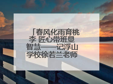 春风化雨育桃李 匠心带班显智慧——记浮山学校徐若兰老师的育人之路