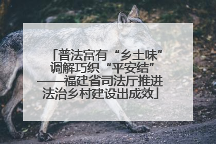 普法富有“乡土味” 调解巧织“平安结”——福建省司法厅推进法治乡村建设出成效