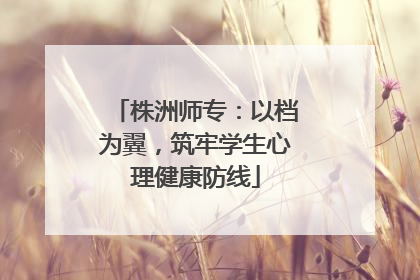 株洲师专：以档为翼，筑牢学生心理健康防线