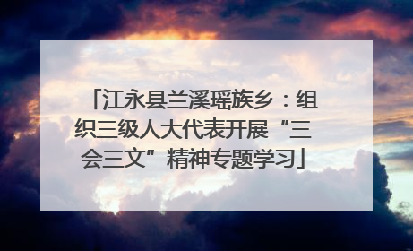 江永县兰溪瑶族乡：组织三级人大代表开展“三会三文”精神专题学习