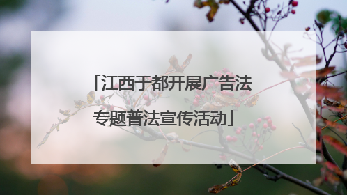 江西于都开展广告法专题普法宣传活动