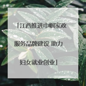 江西推进巾帼家政服务品牌建设 助力妇女就业创业