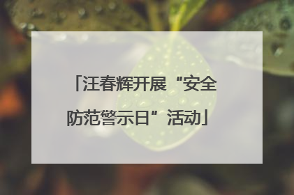 汪春辉开展“安全防范警示日”活动