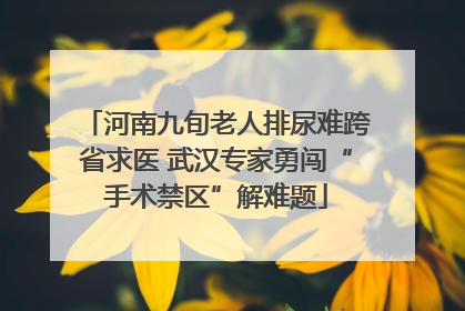 河南九旬老人排尿难跨省求医 武汉专家勇闯“手术禁区”解难题