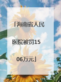 海南省人民医院被罚1506万元