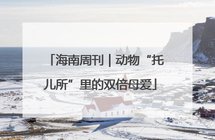 海南周刊｜动物“托儿所”里的双倍母爱