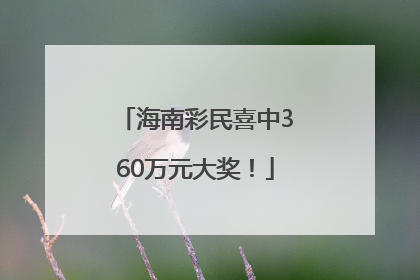 海南彩民喜中360万元大奖！