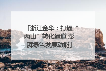 浙江金华：打通“两山”转化通道 澎湃绿色发展动能