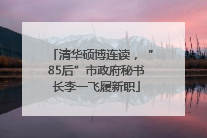 清华硕博连读，“85后”市政府秘书长李一飞履新职