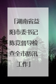 湖南省益阳市委书记陈竞督导检查全市防汛工作