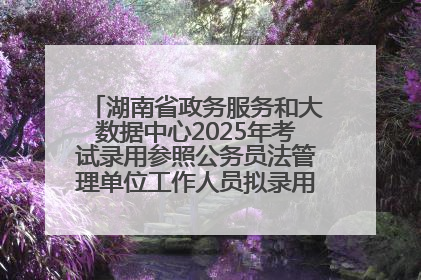 湖南省政务服务和大数据中心2025年考试录用参照公务员法管理单位工作人员拟录用人员名单公示