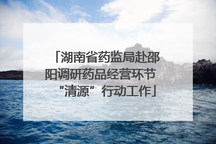 湖南省药监局赴邵阳调研药品经营环节“清源”行动工作
