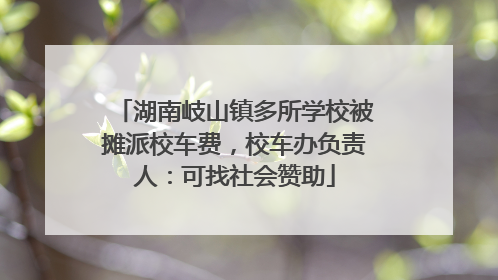 湖南岐山镇多所学校被摊派校车费，校车办负责人：可找社会赞助