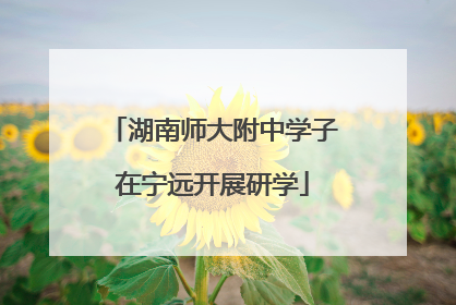 湖南师大附中学子在宁远开展研学