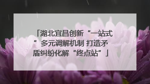 湖北宜昌创新“一站式”多元调解机制 打造矛盾纠纷化解“终点站”