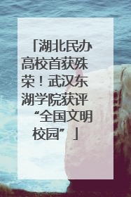 湖北民办高校首获殊荣！武汉东湖学院获评“全国文明校园”