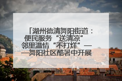 湖州德清舞阳街道：便民服务“送清凉” 邻里温情“不打烊”——舞阳社区酷暑中开展多元便民服务促融合
