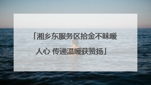 湘乡东服务区拾金不昧暖人心 传递温暖获赞扬