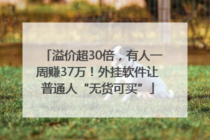 溢价超30倍，有人一周赚37万！外挂软件让普通人“无货可买”