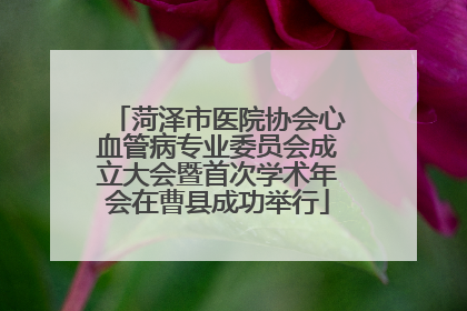 菏泽市医院协会心血管病专业委员会成立大会暨首次学术年会在曹县成功举行