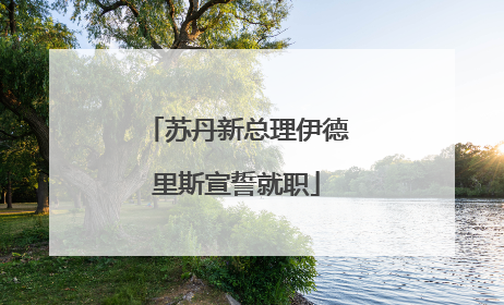 苏丹新总理伊德里斯宣誓就职