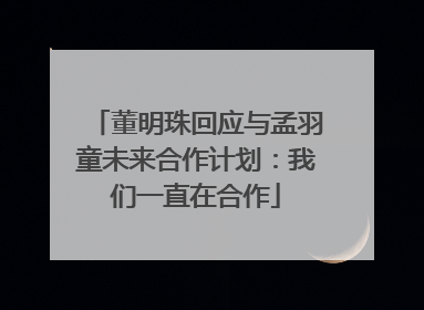 董明珠回应与孟羽童未来合作计划：我们一直在合作