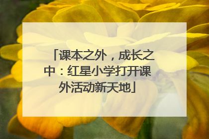 课本之外，成长之中：红星小学打开课外活动新天地