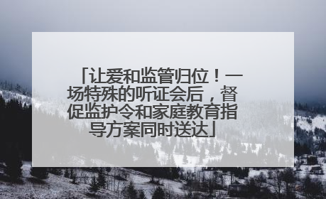 让爱和监管归位！一场特殊的听证会后，督促监护令和家庭教育指导方案同时送达