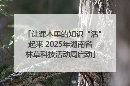 让课本里的知识“活”起来 2025年湖南省林草科技活动周启动