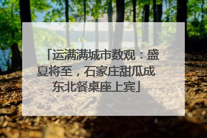 运满满城市数观：盛夏将至，石家庄甜瓜成东北餐桌座上宾