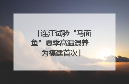 连江试验“马面鱼”夏季高温混养 为福建首次