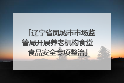 辽宁省凤城市市场监管局开展养老机构食堂食品安全专项整治