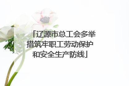 辽源市总工会多举措筑牢职工劳动保护和安全生产防线