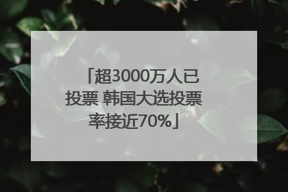 超3000万人已投票 韩国大选投票率接近70%