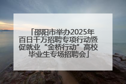 邵阳市举办2025年百日千万招聘专项行动暨促就业“金桥行动”高校毕业生专场招聘会