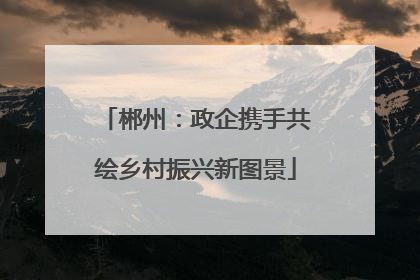 郴州：政企携手共绘乡村振兴新图景