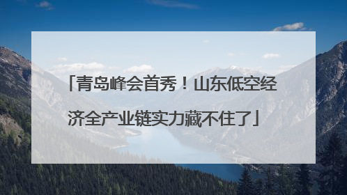 青岛峰会首秀！山东低空经济全产业链实力藏不住了