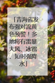 青海省发布强对流黄色预警！多地将有雷暴大风、冰雹、短时强降水