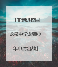 非遗进校园 龙泉中学龙狮少年申请出战