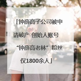 钟薛高子公司被申请破产 创始人账号“钟薛高老林”粉丝仅1800余人