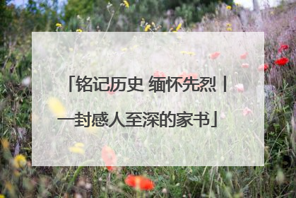铭记历史 缅怀先烈丨一封感人至深的家书