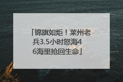 锦旗如炬！莱州老兵3.5小时怒海46海里抢回生命
