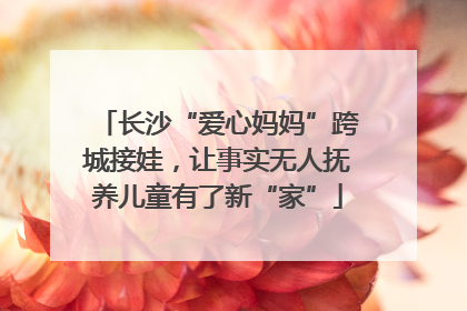 长沙“爱心妈妈”跨城接娃，让事实无人抚养儿童有了新“家”