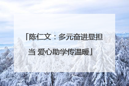 陈仁文：多元奋进显担当 爱心助学传温暖