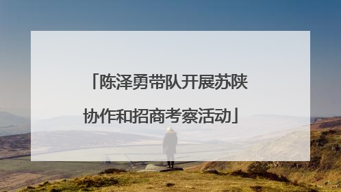 陈泽勇带队开展苏陕协作和招商考察活动
