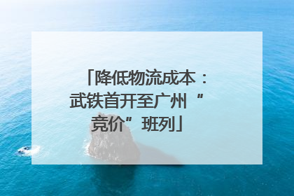 降低物流成本：武铁首开至广州“竞价”班列