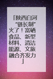陕西白河“链长制”火了！富硒食品、新型材料、清洁能源、文旅融合齐发力