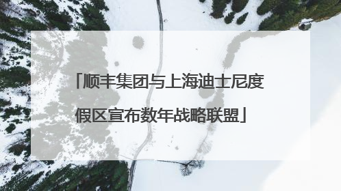 顺丰集团与上海迪士尼度假区宣布数年战略联盟